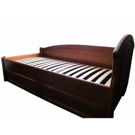 Кровать детская деревянная с ящиками и боковой спинкой Фиона